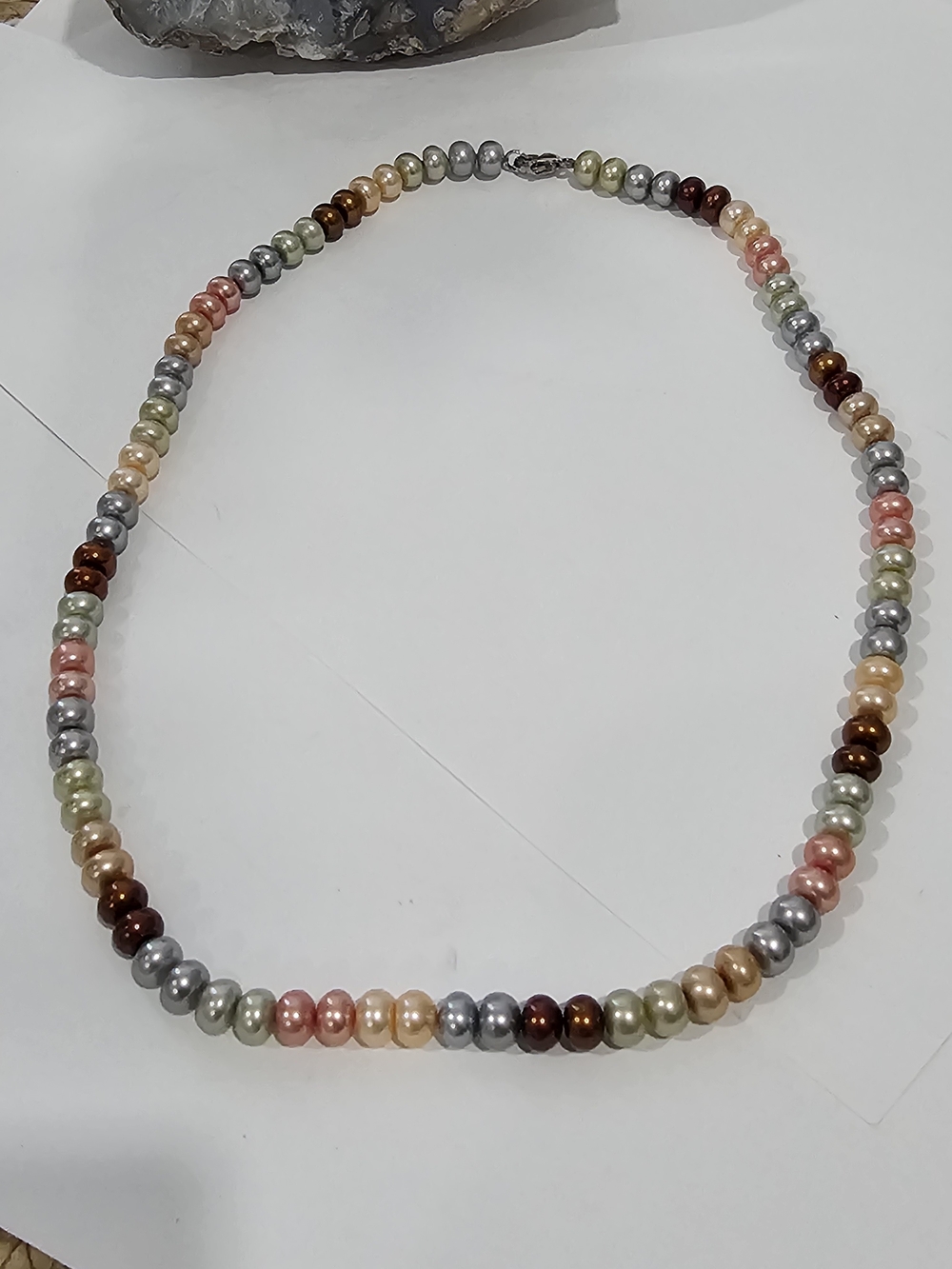 Honora 925 Sterling, Multicolor Real Pearl Bead Necklace - 20" Stunning😍 - Picture 3 of 11